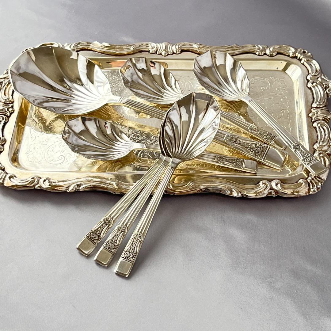 【Ryals】 アールデコのアイスクリームセット 7本　サーバー