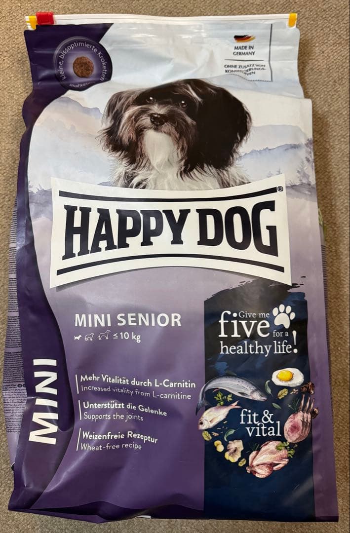 [4kg×2個]ハッピードッグ ミニシニア ドライフード (賞味期限写真あり)