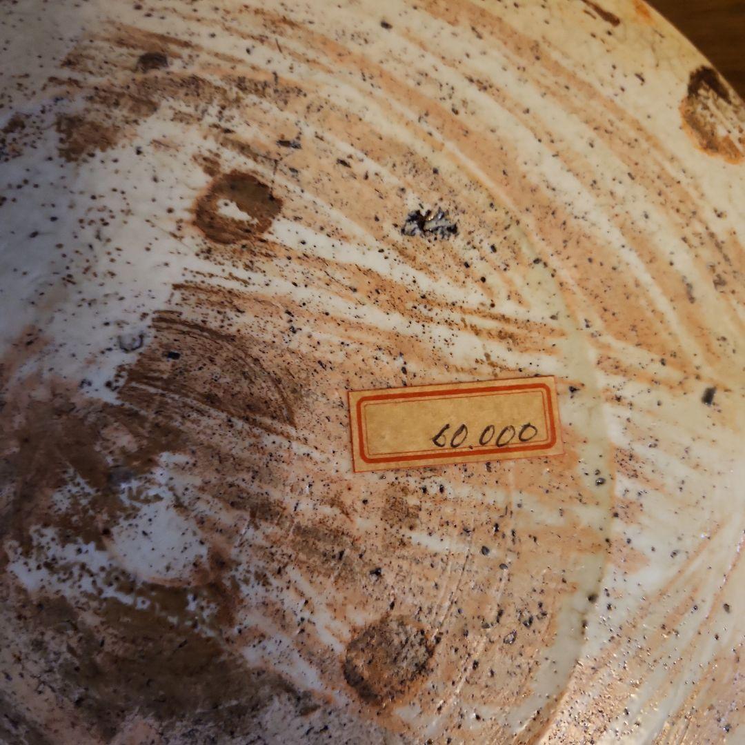 慶應　江戸後期　絵瀬戸　鉄絵　石皿 秋草行灯皿　油皿