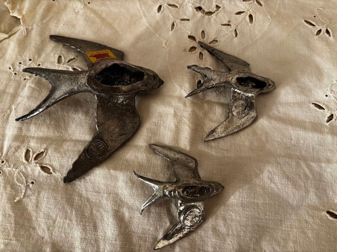 ピューター　ツバメ　3個セット　ブロカント　壁掛け　オーナメント