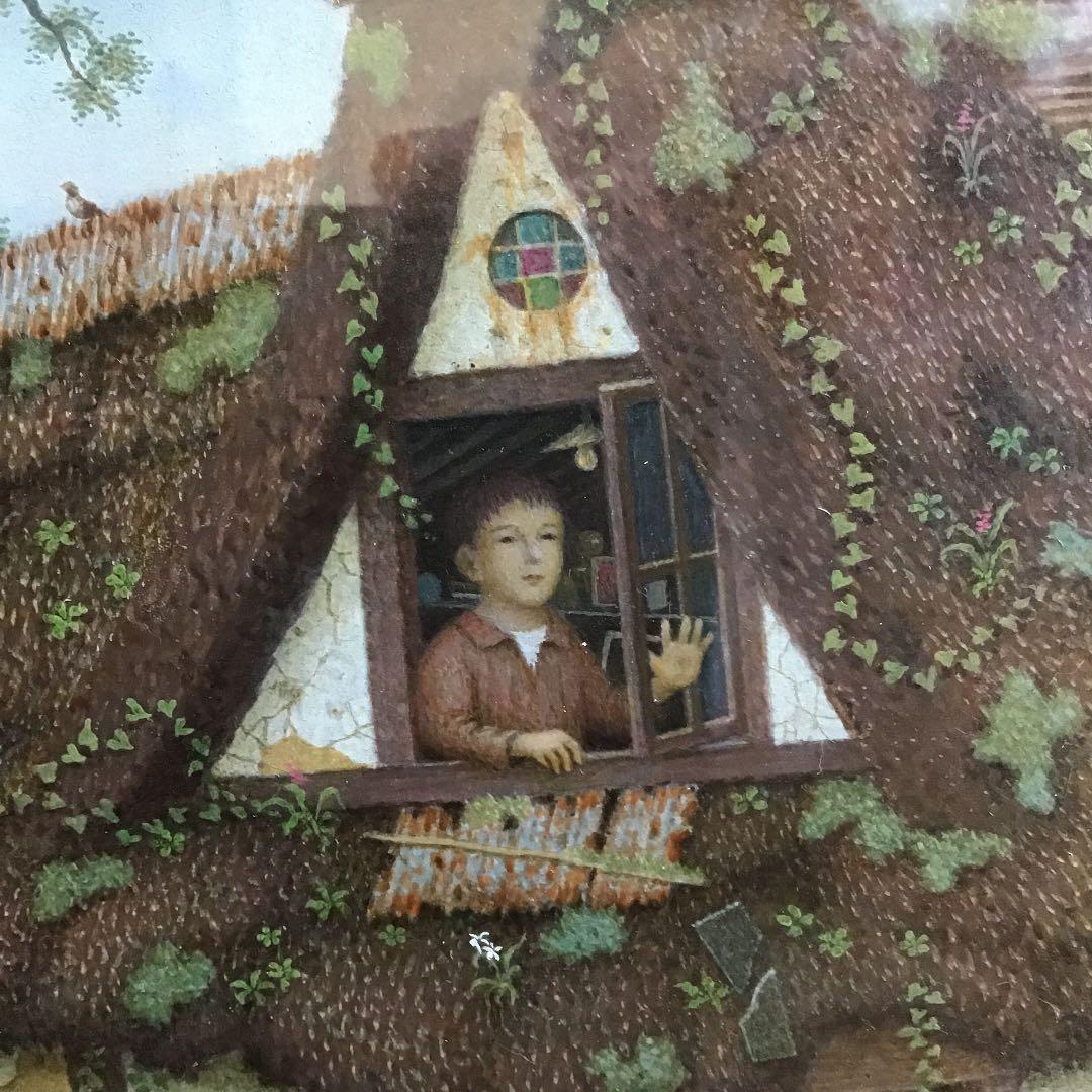 永野一久 テンペラ画  「壊れた窓」