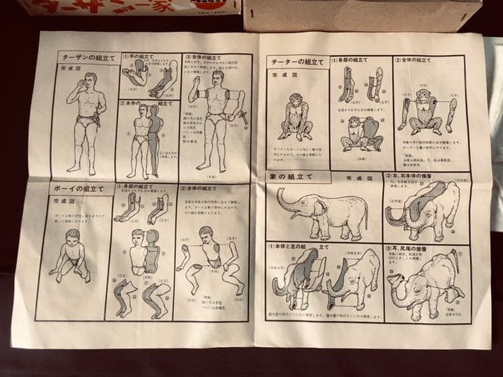 マルサン　マルザン　今井科学　密林の王者　ターザン一家　未組み立てプラモデル