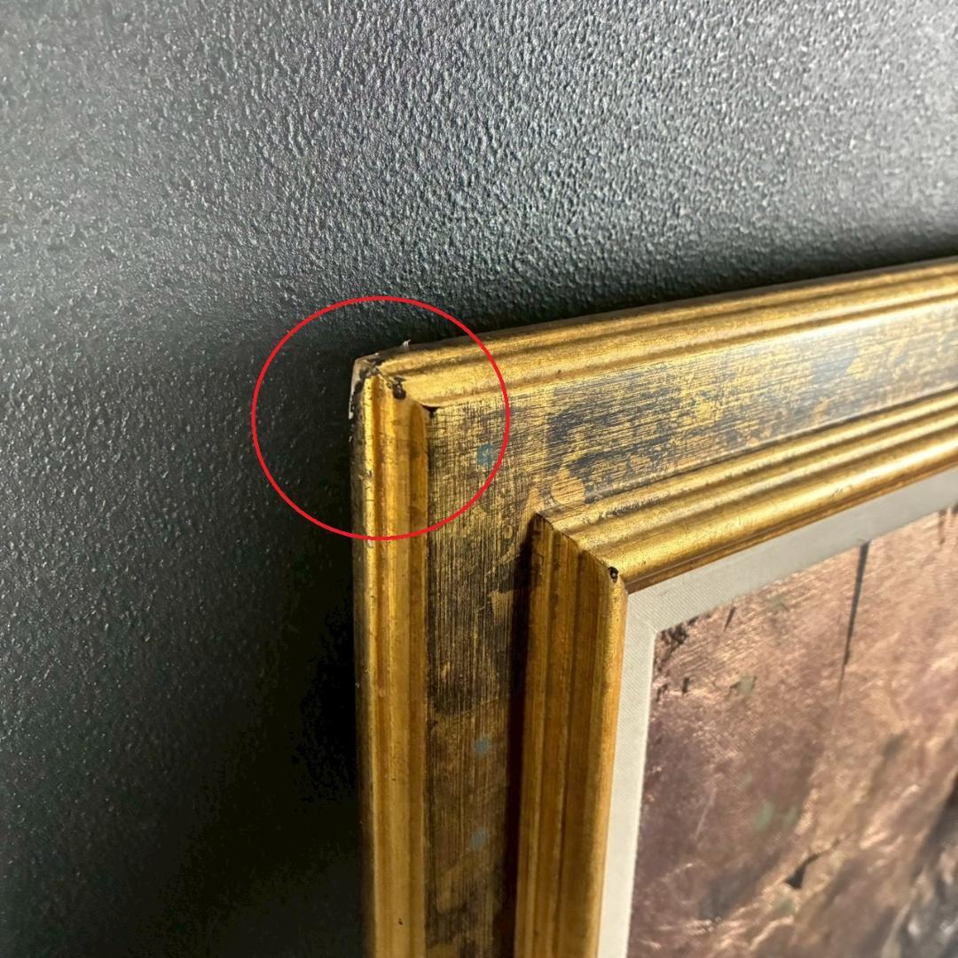 美品 佐々木英夫「持国天 立像 戎壇堂」油彩 大作 1988年作 銀箔仕様 仏像