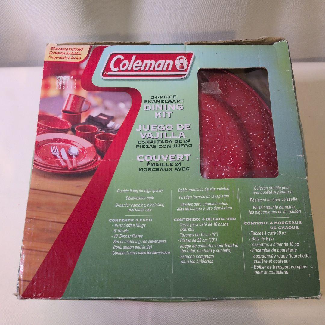 未使用 コールマン Coleman テーブルウェアセット キャンプ用食器 レッド