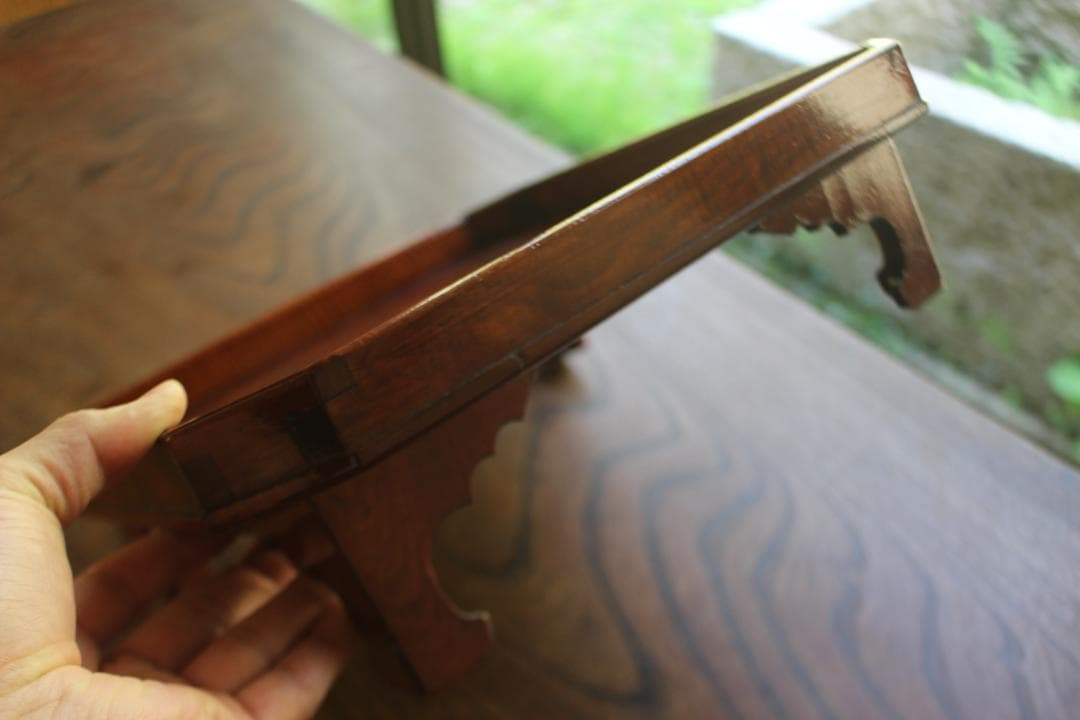 ぞのさま専用！時代拭き漆の映える脚付隅切り四方膳3点（検輪島塗春慶塗お膳お盆