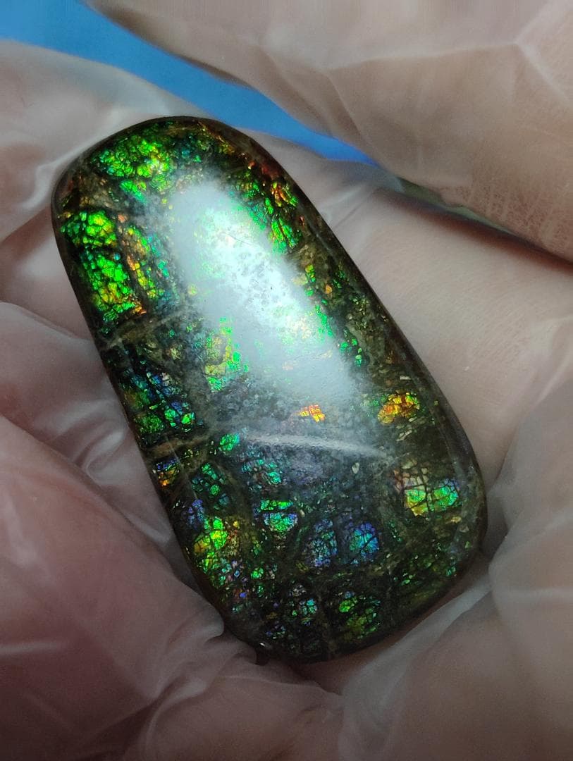 アンモライト　ルース　最後の画像２枚裏面発色　24-0735 39000