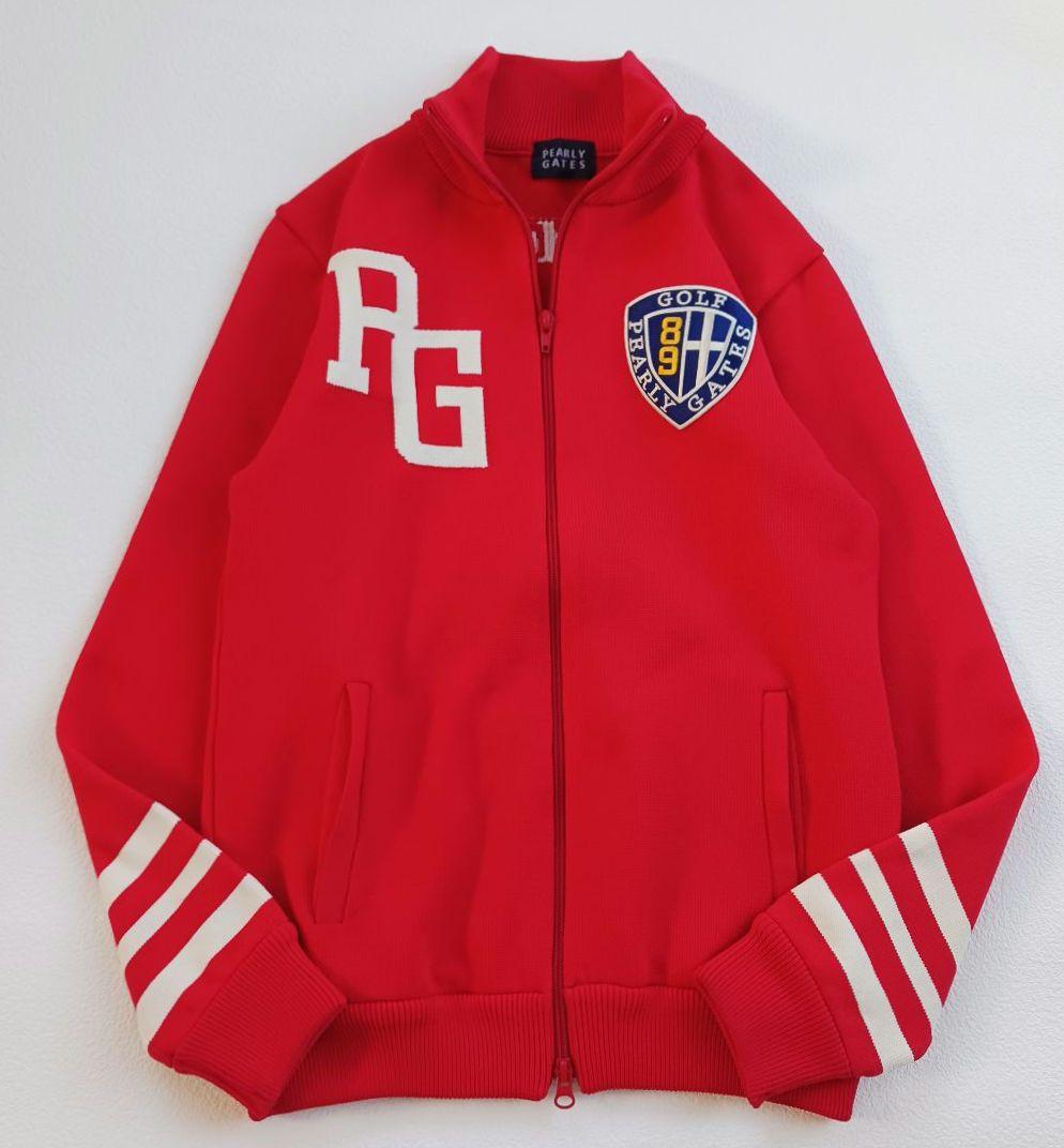 極美品♬パーリーゲイツ　ニットジャケット　ジップアップ　ハイネック　赤　サイズ4