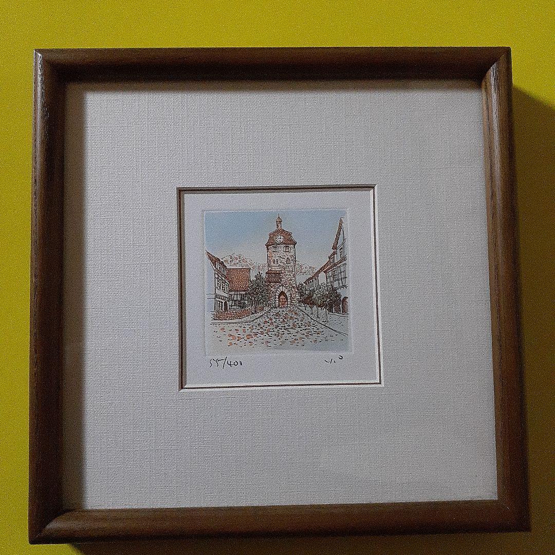 ドイツ ロマンチック街道 ローテンブルク?絵画55/400 サイン入り