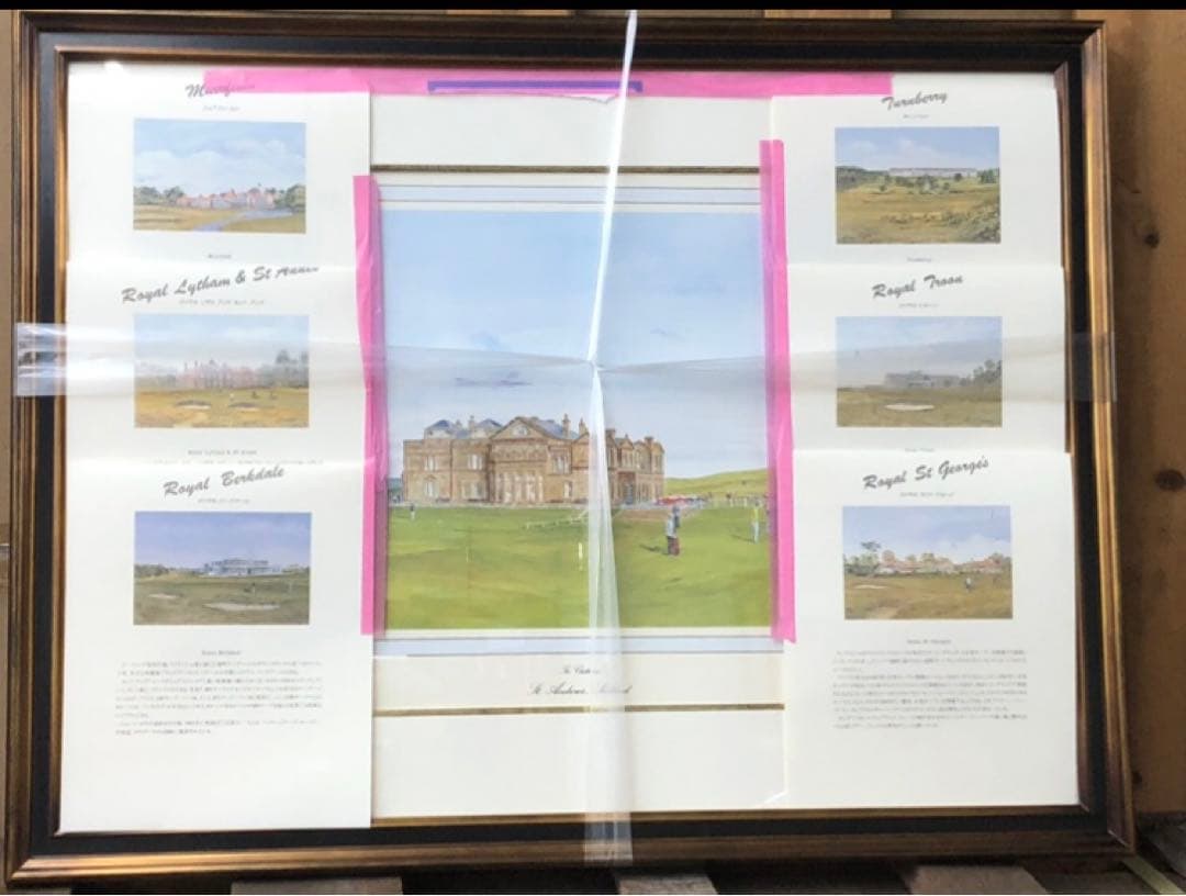 全英オープン他有名ゴルフコース リトグラフ全7枚セット Bill Waugh制作