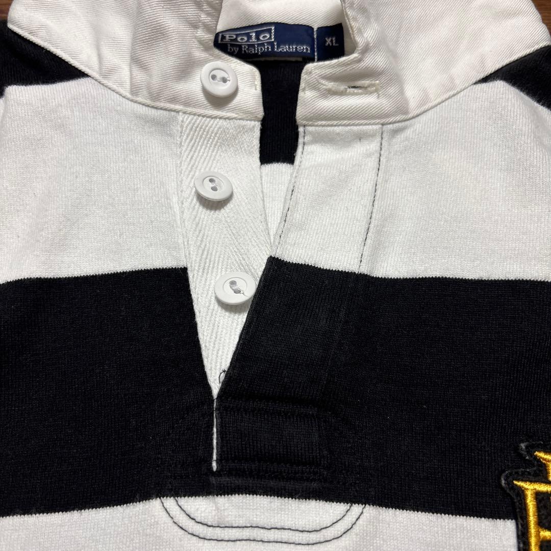 Polo by Ralph Lauren ラガーシャツ XL 白黒ストライプ