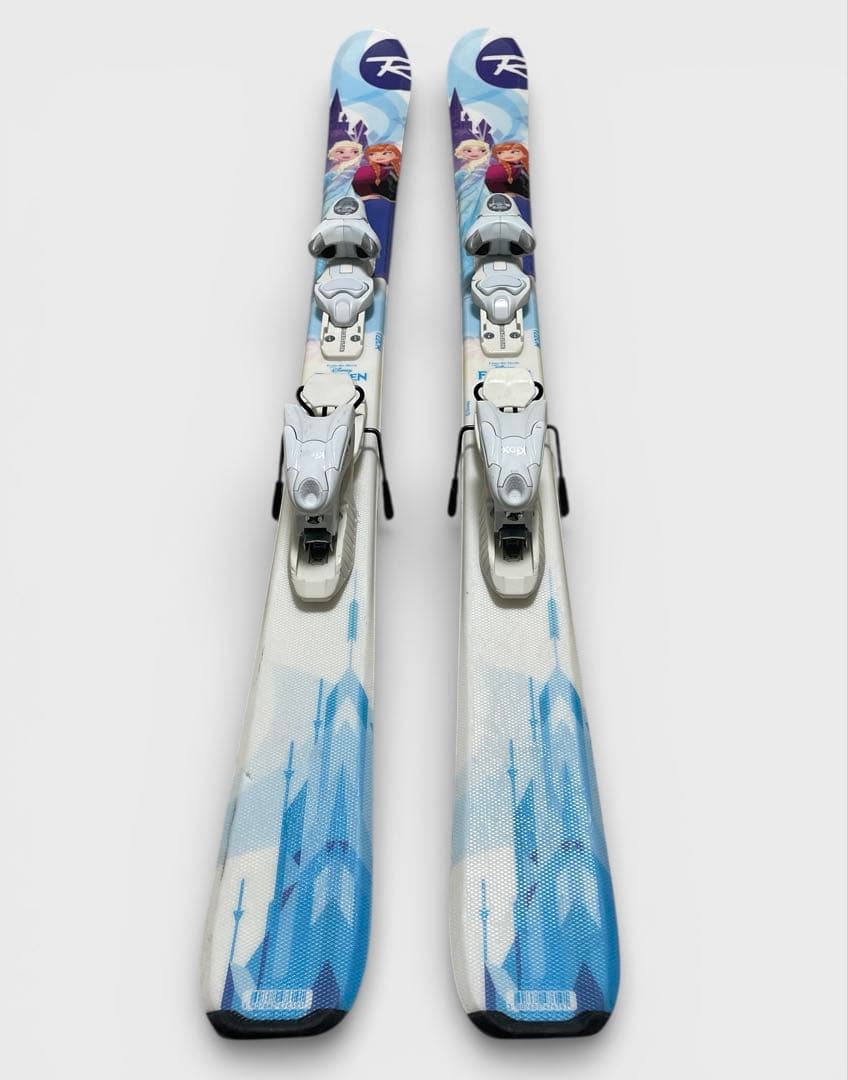 （美品）ROSSIGNOL アナ雪 スキー板122cm／ビンディング／ストック