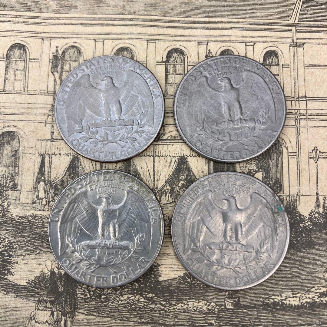 1970年代 1960年代アメリカ クォータードル 4枚セット