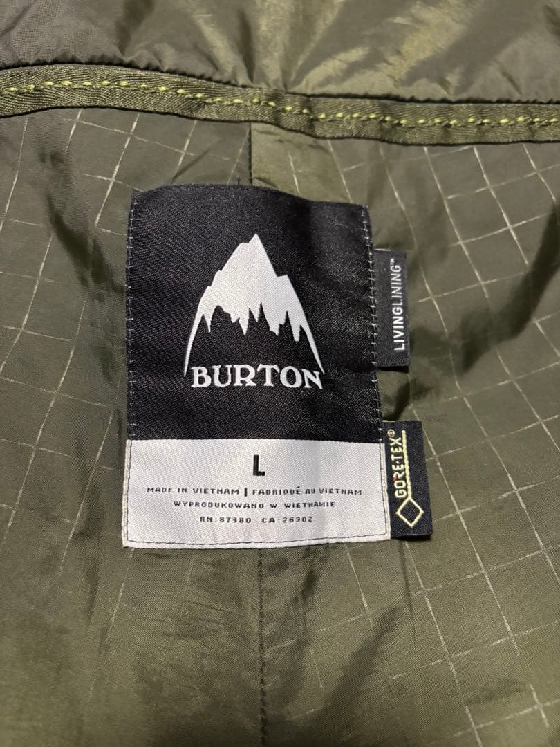 BURTON GORE-TEX ビブパンツ L オリーブグリーン