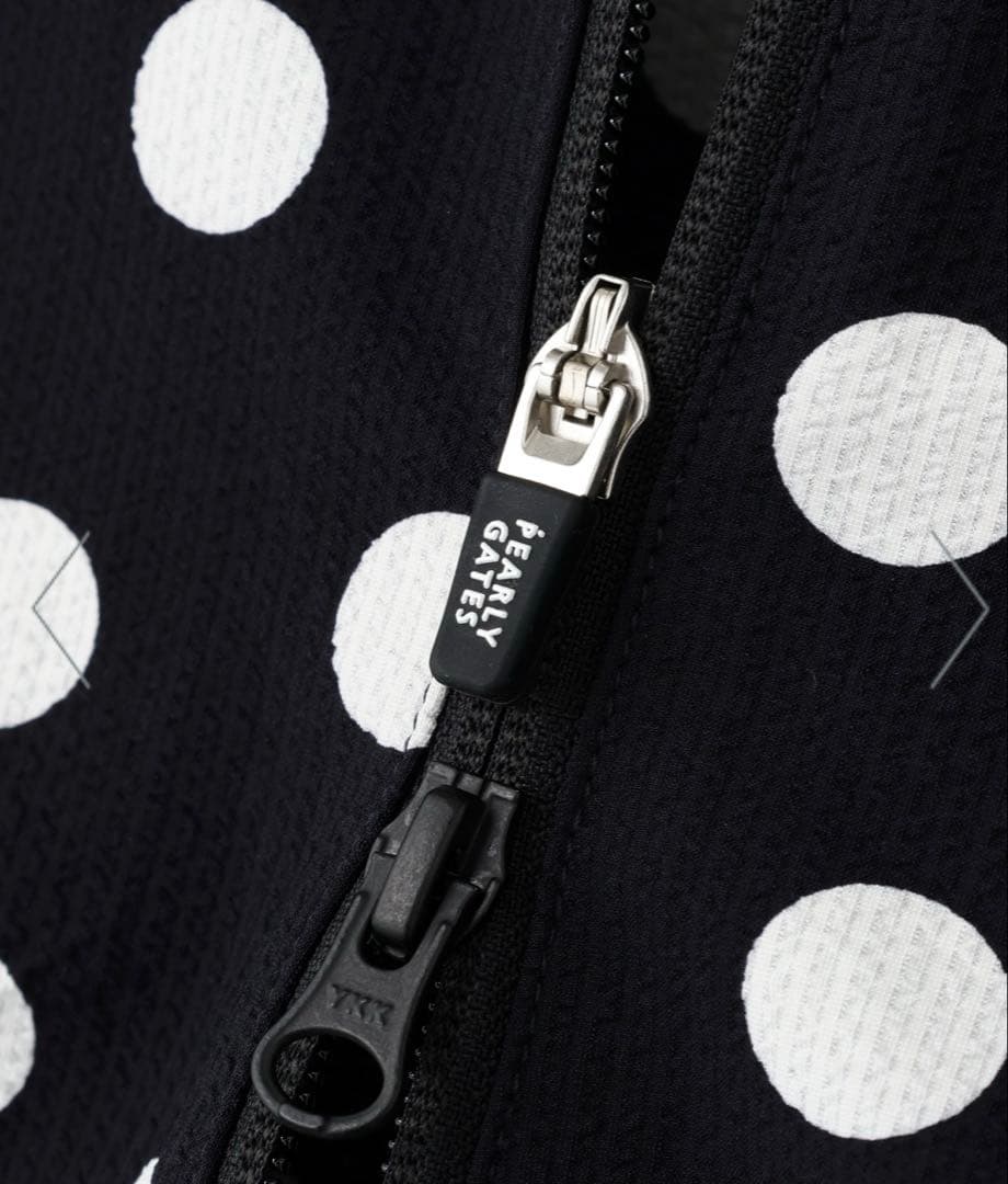 新作今期パーリーゲイツPeストレッチサッカー フルジップフーディランダムドット柄