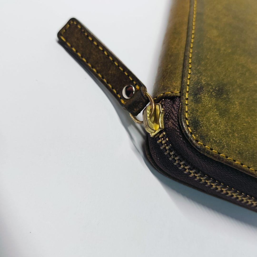 バハギア ペンケース ラウンドジップ プエブロレザー 4本差し