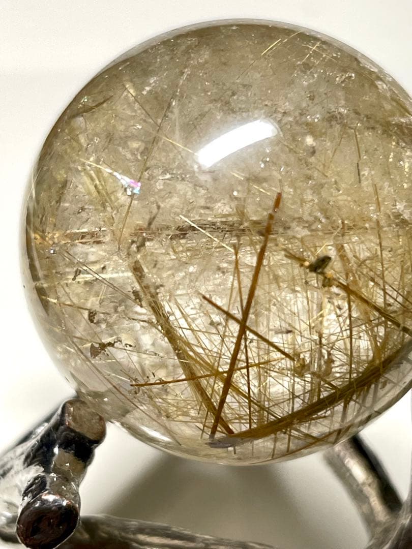 【ゴールドルチルクォーツ】丸玉●スフィア◆金運・仕事運◆天然石◆パワーストーン