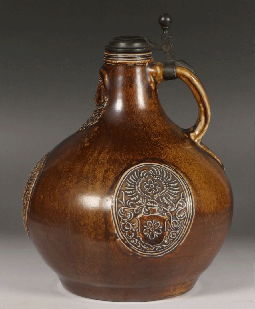 【ドイツ 塩釉 髭徳利 】びけ徳利 民芸 民藝 柳宗悦 陶磁器 ワインデカンター