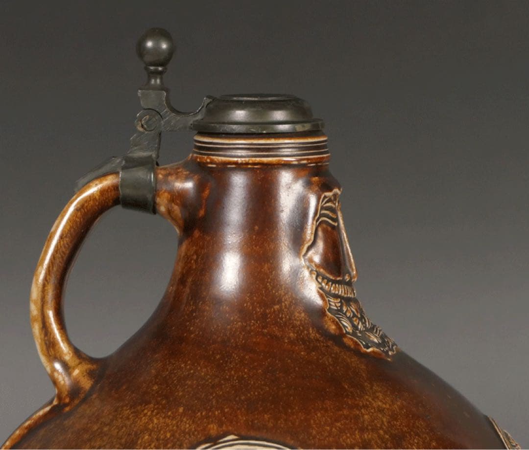 【ドイツ 塩釉 髭徳利 】びけ徳利 民芸 民藝 柳宗悦 陶磁器 ワインデカンター