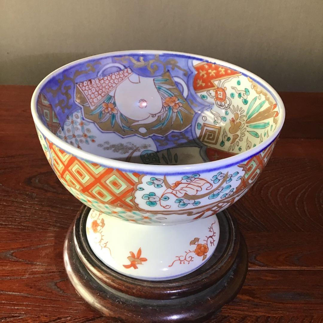 古伊万里　金彩色絵　　壽福　　　　　江戸期