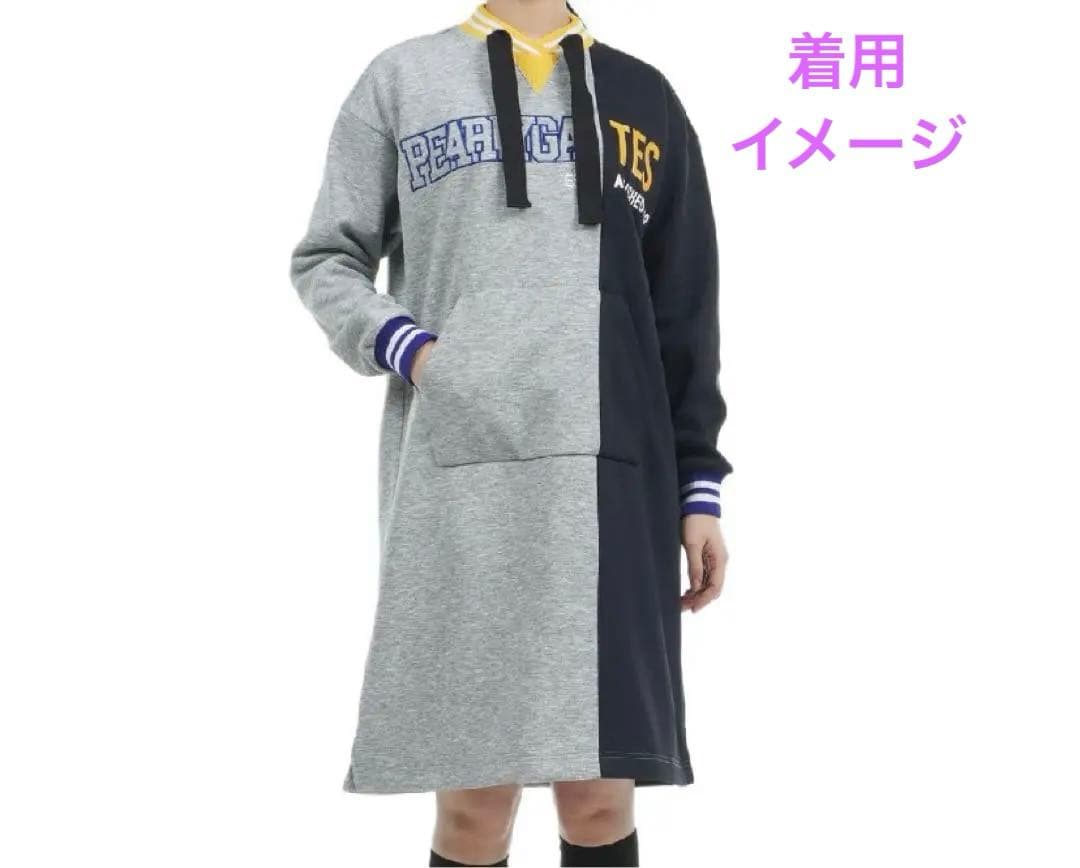 パーリーゲイツ　ゴルフ　ワンピース　グレー　紺黄　秋冬　裏起毛　レディース　美品