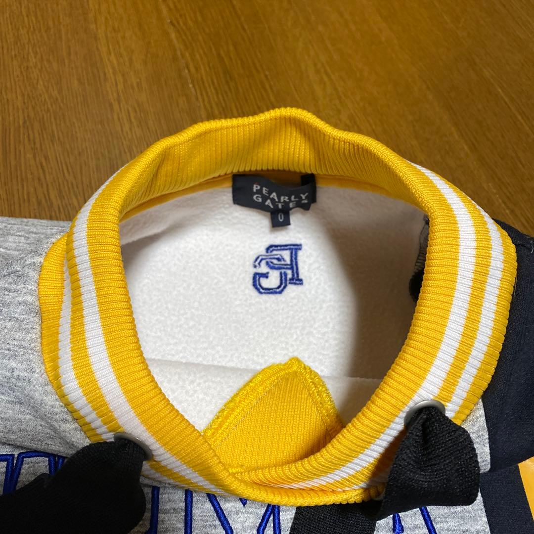 パーリーゲイツ　ゴルフ　ワンピース　グレー　紺黄　秋冬　裏起毛　レディース　美品