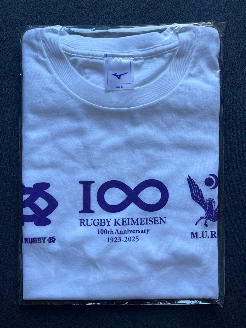 ラグビー慶明戦 第100回記念 Tシャツ 慶應義塾大学 ラグビー部 明治大学 L
