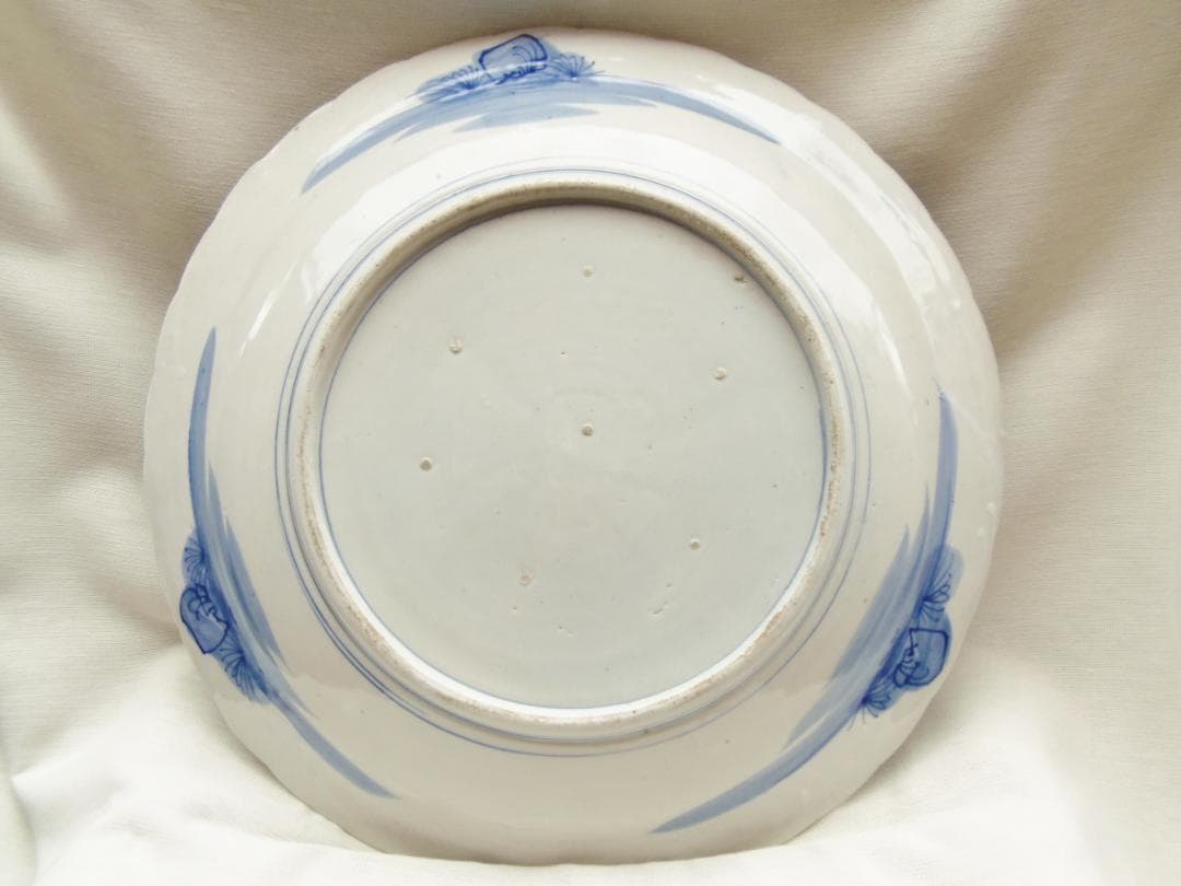 474mm 古伊万里 骨董品 風景画 陶器の皿 飾り皿 装飾皿 床飾り 伊万里焼