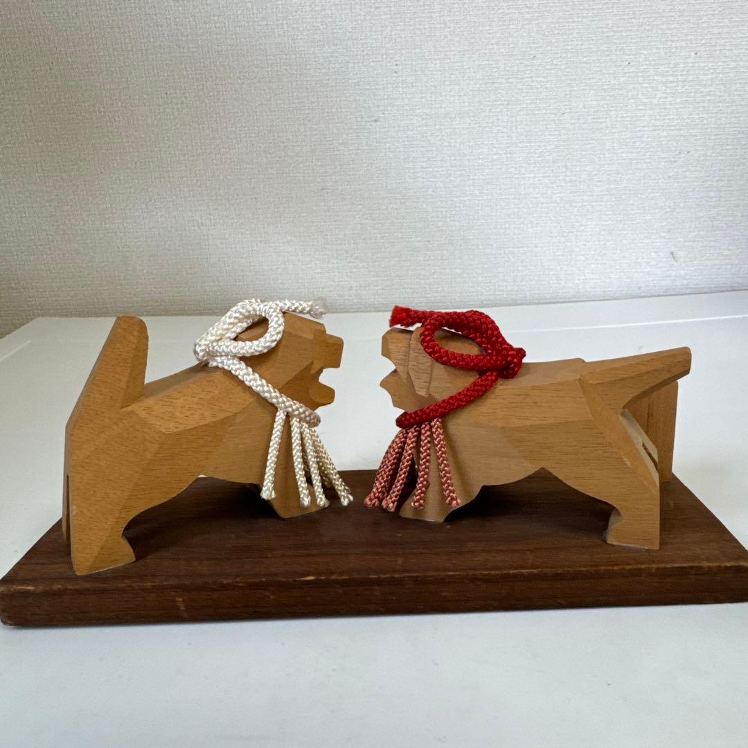 木製犬の置物 土佐闘犬　日本国有鉄道総裁賞