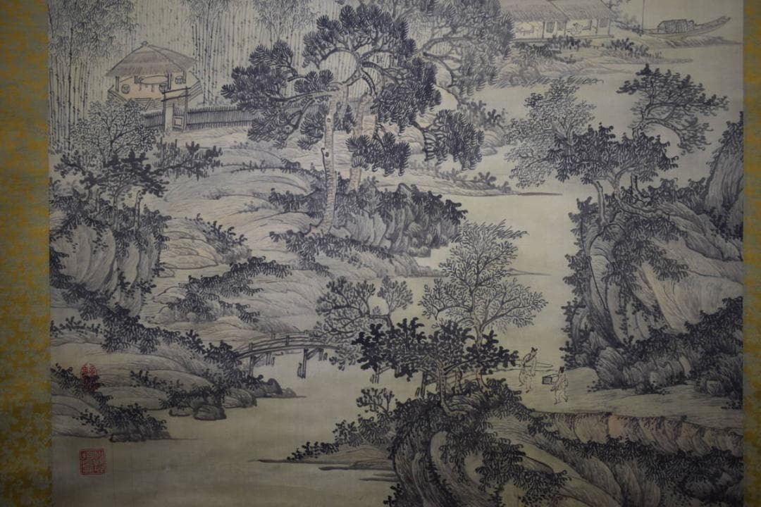 不詳/作者不詳/山水画賛/大幅/布袋屋掛軸HF-940