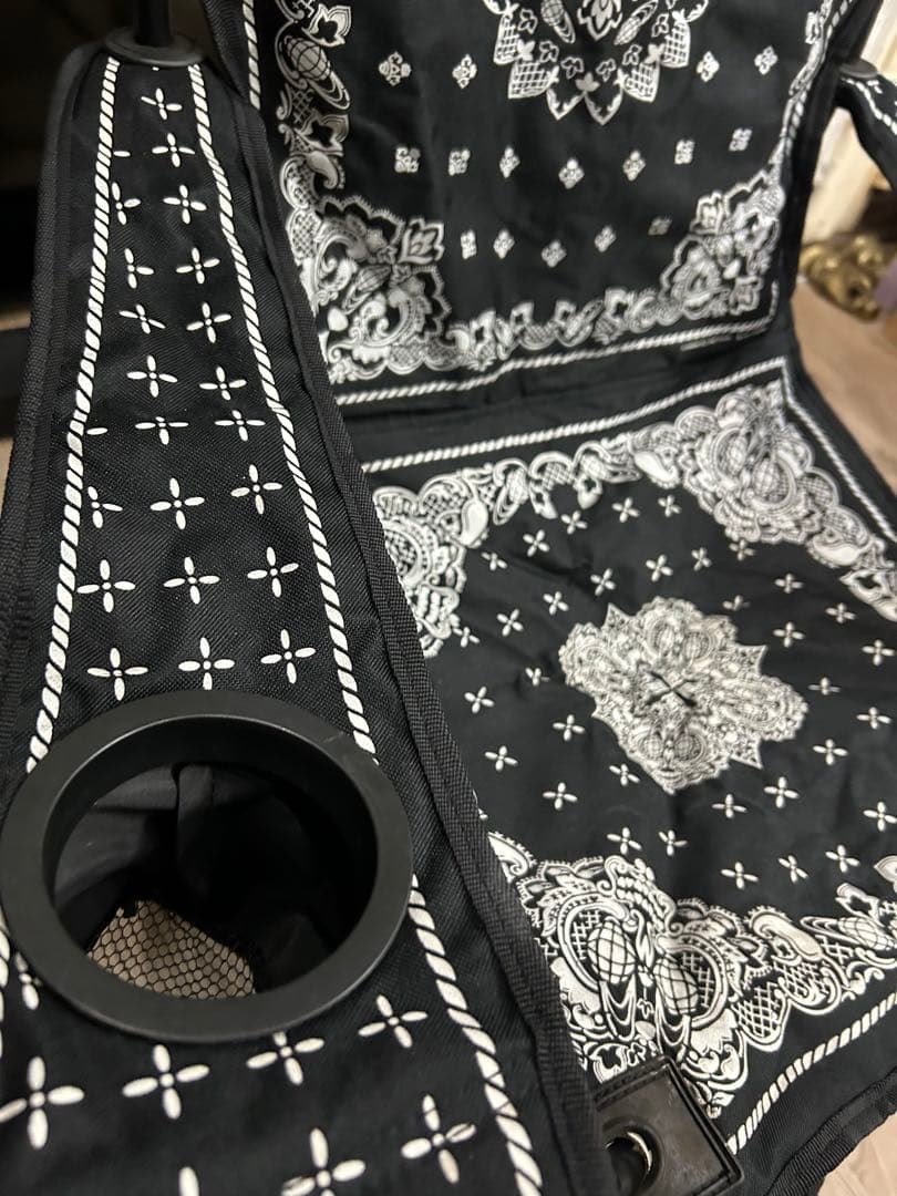 【希少モデル】Coleman × BEAMS コラボチェア ペイズリー赤&黒