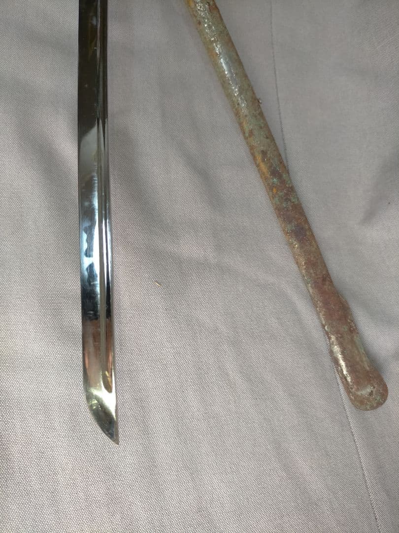 親父のサーベル 第二次世界大戦 日本軍 指揮刀 家紋 骨董 刀台 模擬刀 セット