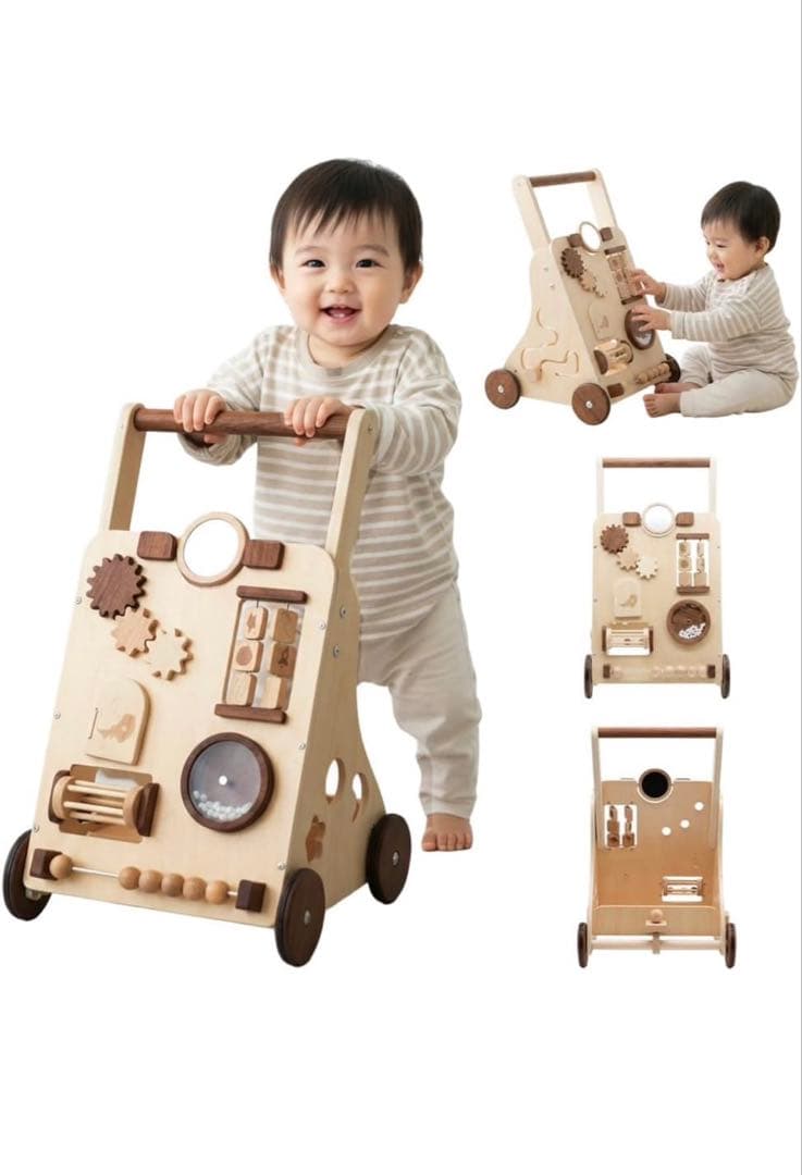 手押し車ベビーウォーカー木製北欧歩行練習1歳高さ速度調節