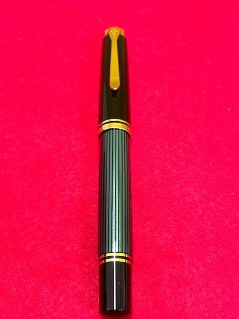 ほぼ未使用 ペリカンスーベレーンM800 グリーンストライプ EF 万年筆 即送
