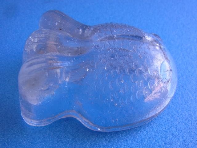 戦前　金魚型　ガラス　ぺろぺろ　とろとろ　古い菓子型　昭和初期　大正　型吹き