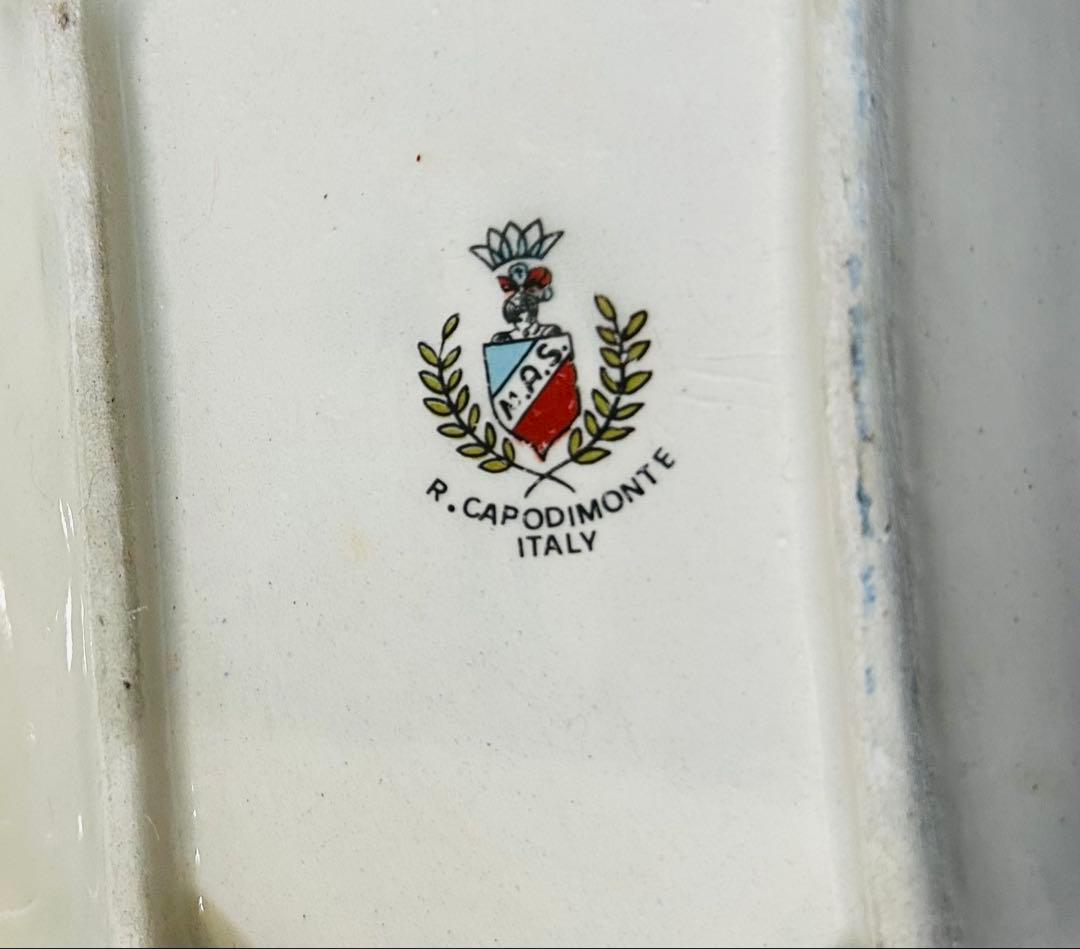 70'R.Capodimonte ashtray setカポディモンテ陶器製灰皿