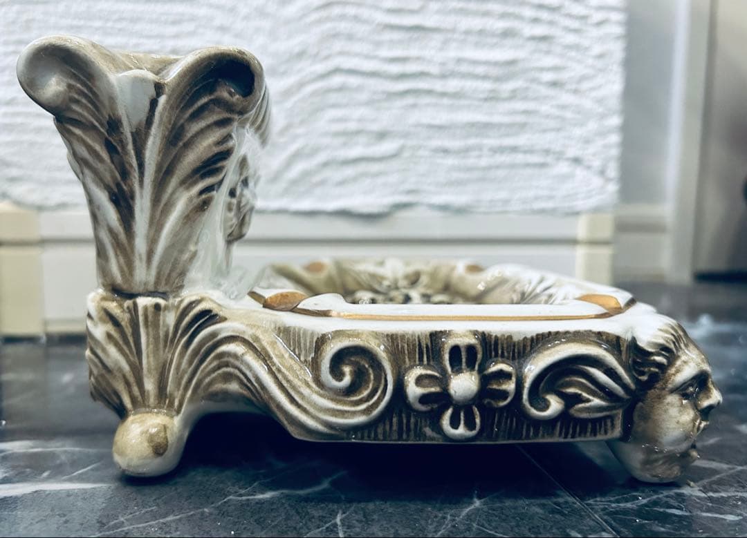 70'R.Capodimonte ashtray setカポディモンテ陶器製灰皿