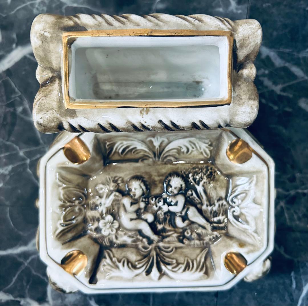 70'R.Capodimonte ashtray setカポディモンテ陶器製灰皿