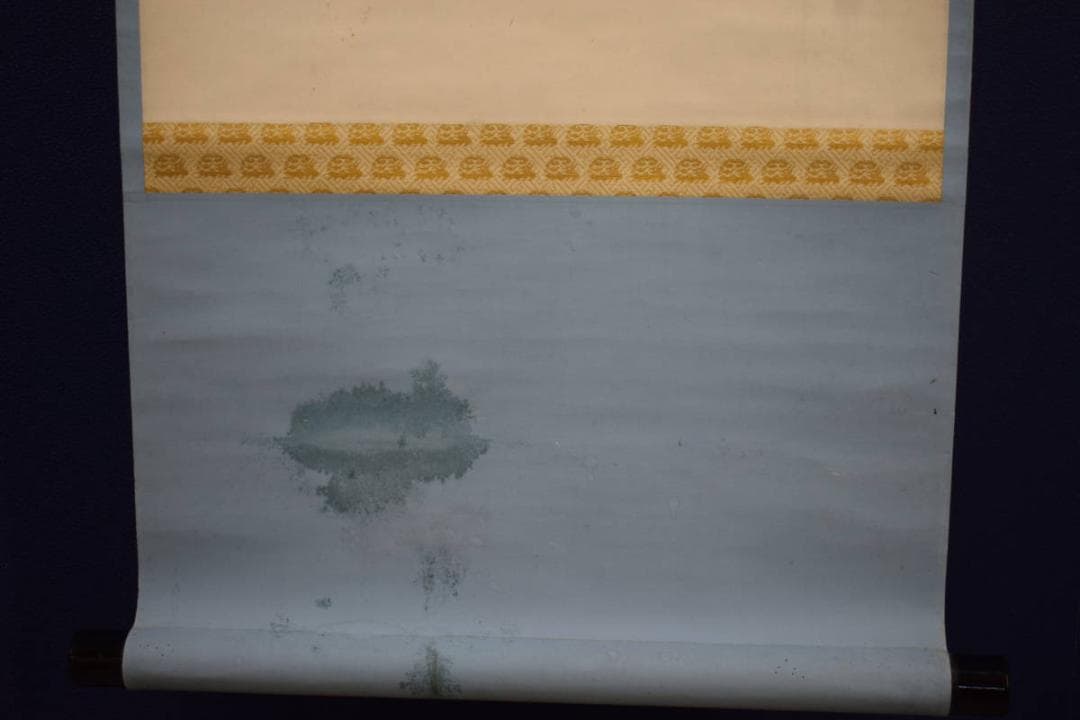 真作/青雲/瀑布画賛/滝画賛/桐共箱付/布袋屋掛軸HJ-906