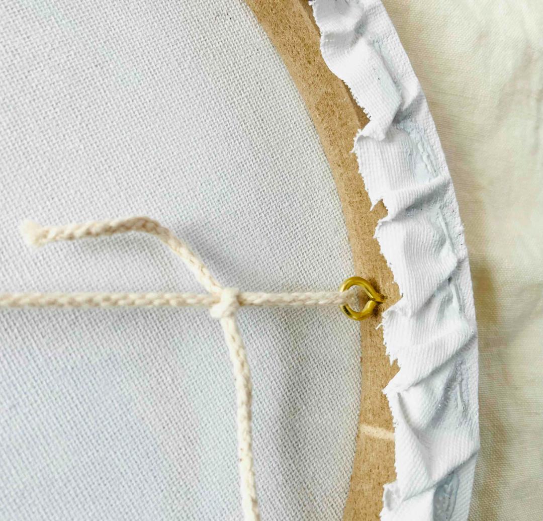 直径20㎝「画家の家の上空4」油彩・絵画・原画・丸形・アートパネル