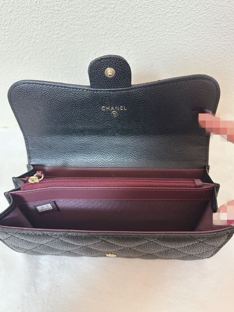 CHANEL ブラックレザー長財布 キルティングノベルティ商品非売品