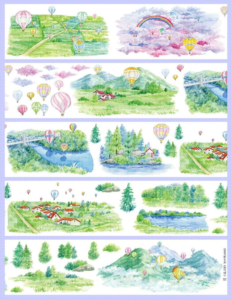 新品まとめ売り☆海外マステ PETテープ 巻き売り 風景・装飾系 10巻セット♡