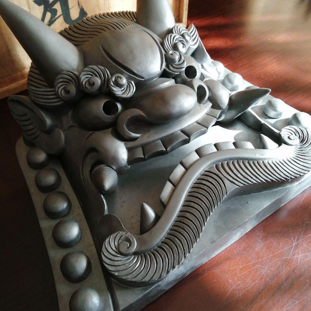 遠州鬼瓦　鬼板師名倉秀三　鬼面瓦　34cm