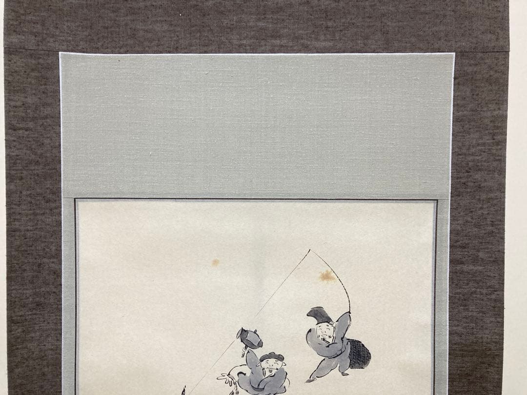 子才林　掛軸　二神図　良縁　共箱