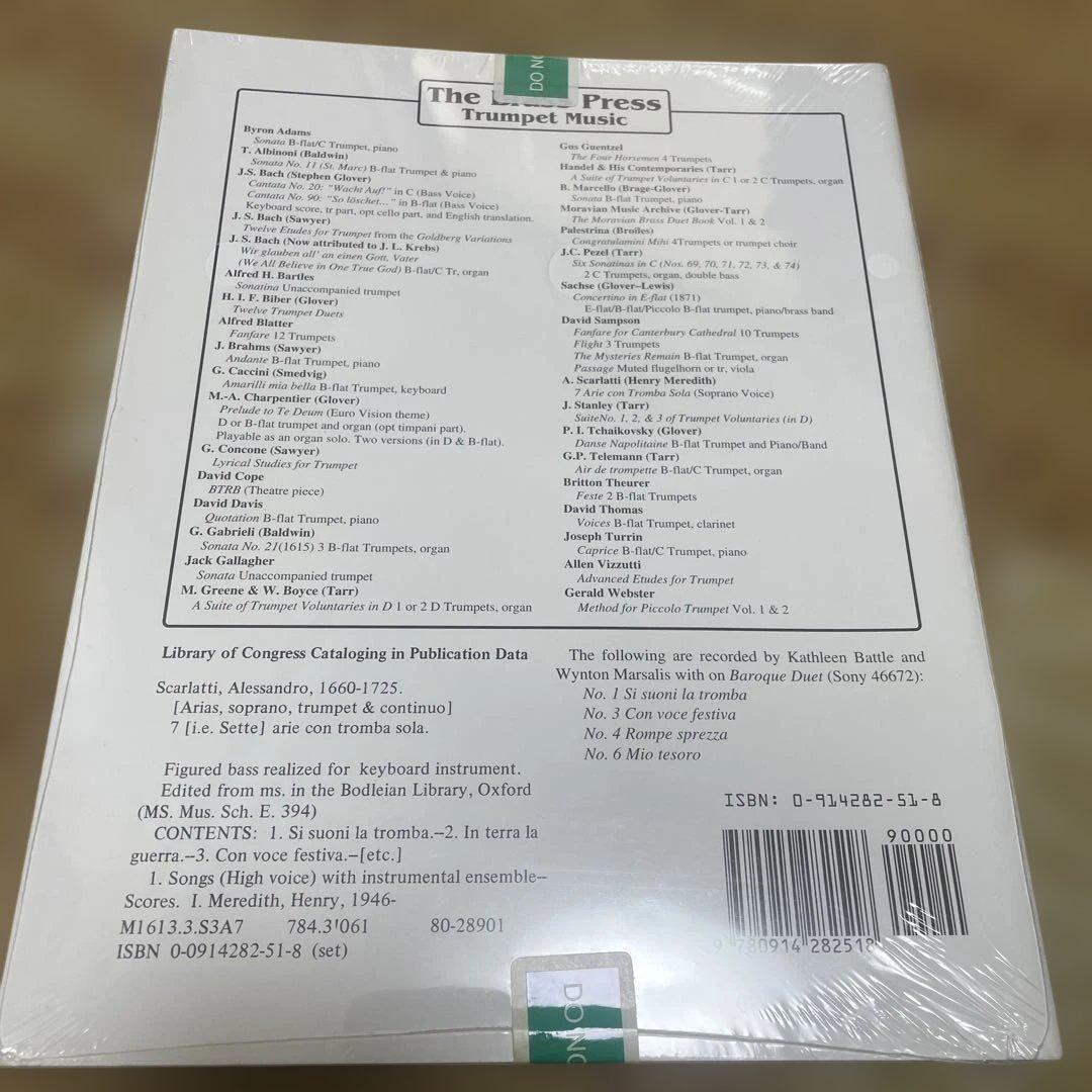 管楽器・吹奏楽器 A Scarlatti 7 Arie con Tromba Solo