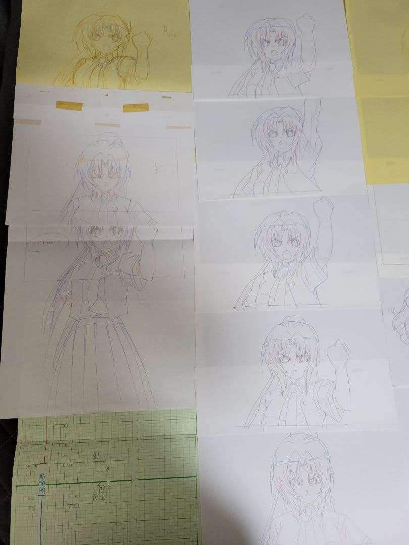 ひぐらしのなく頃に　園崎魅音 原画　ラフ等　複数枚セット