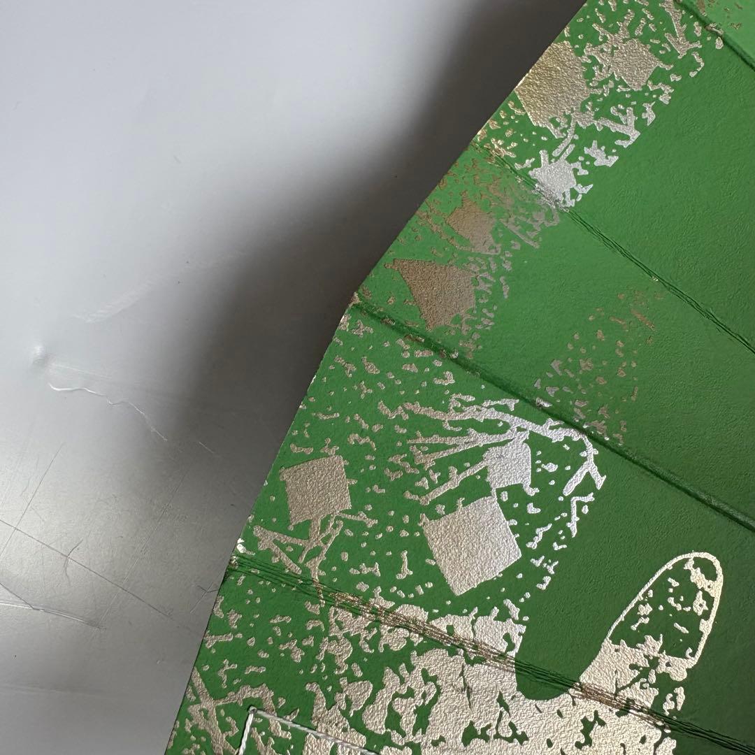 (905)舞扇　7本セット　緑　紫　金銀　煤竹