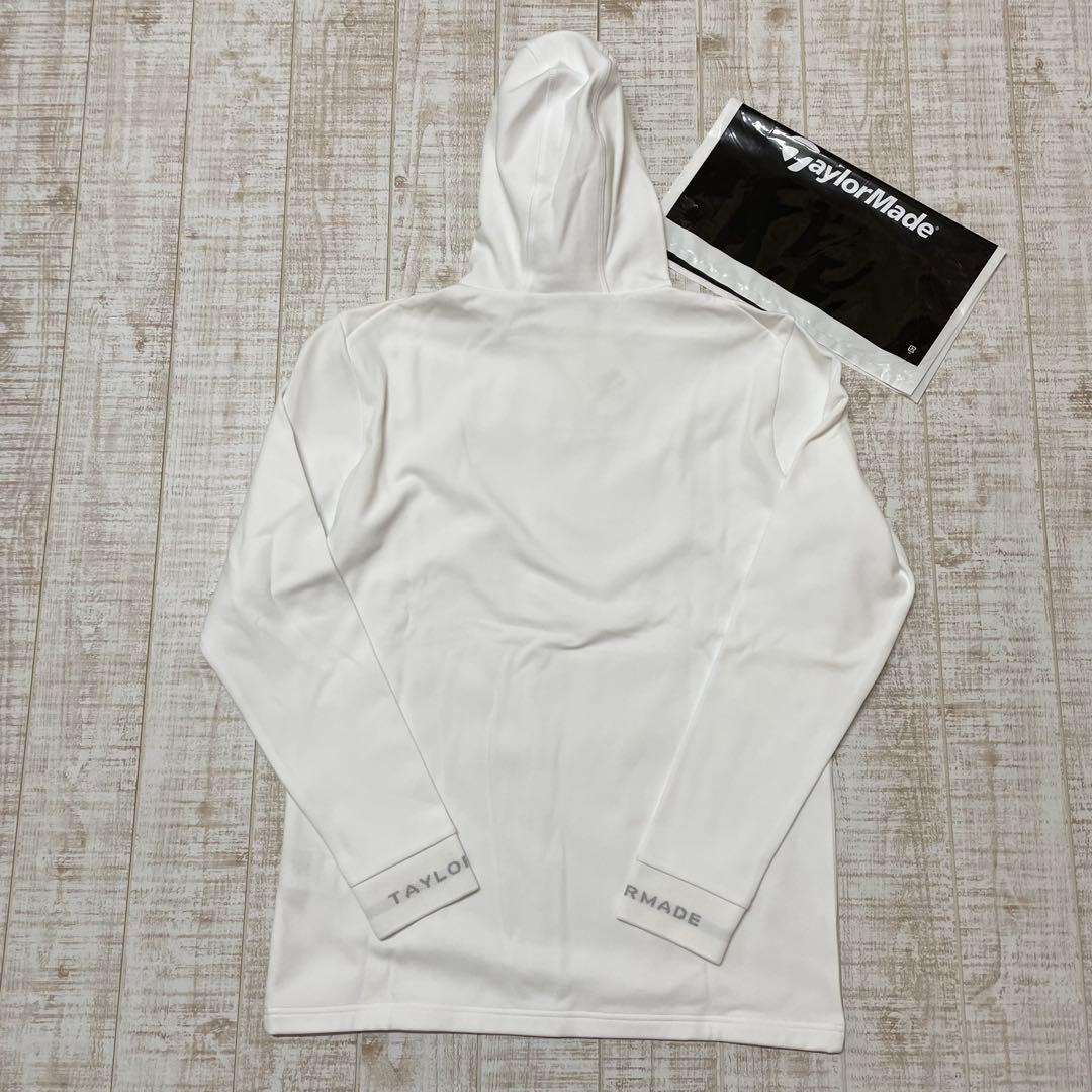 新品 テーラーメイド 長袖 パーカー 保温 胸ロゴ ホワイト Lサイズ