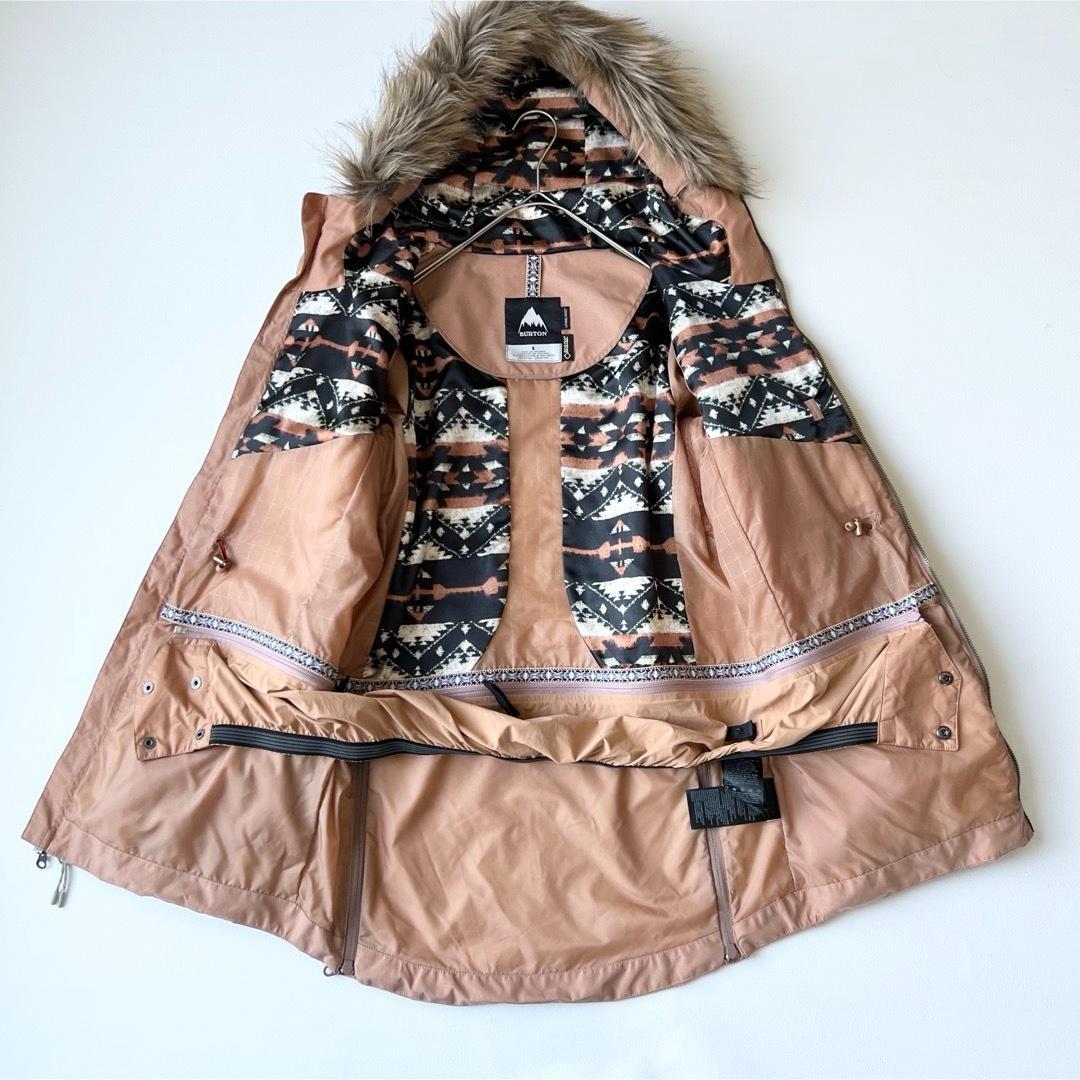 4921【美品】バートン　ジャケット ファー付き ゴアテックス ピンクベージュ