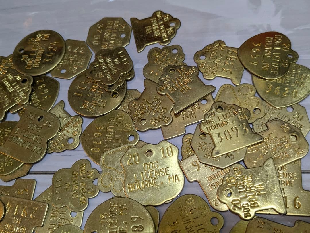 109個 ドッグタグ 真鍮 USA アメリカ雑貨 金色 大量 まとめ売り 当時物