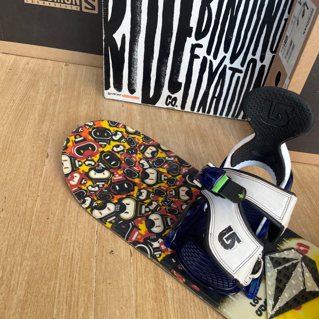 BURTON　キッズスノーボードセット　101cm　バートン　バイン付4点セット